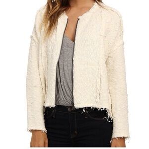 Free People Cream Textured Sweater